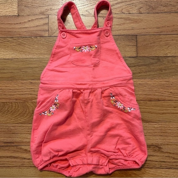 Carter's | Coral 2-Piece Floral Tee & Shortalls Set | 24 mo - Picture 4 of 8